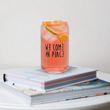 Load image into Gallery viewer, Canned Elegance: &#39;We Come In Peace&#39; Custom Drinking Glass

