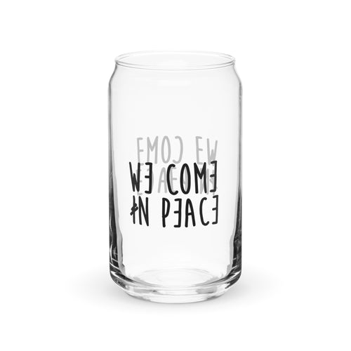 Canned Elegance: 'We Come In Peace' Custom Drinking Glass